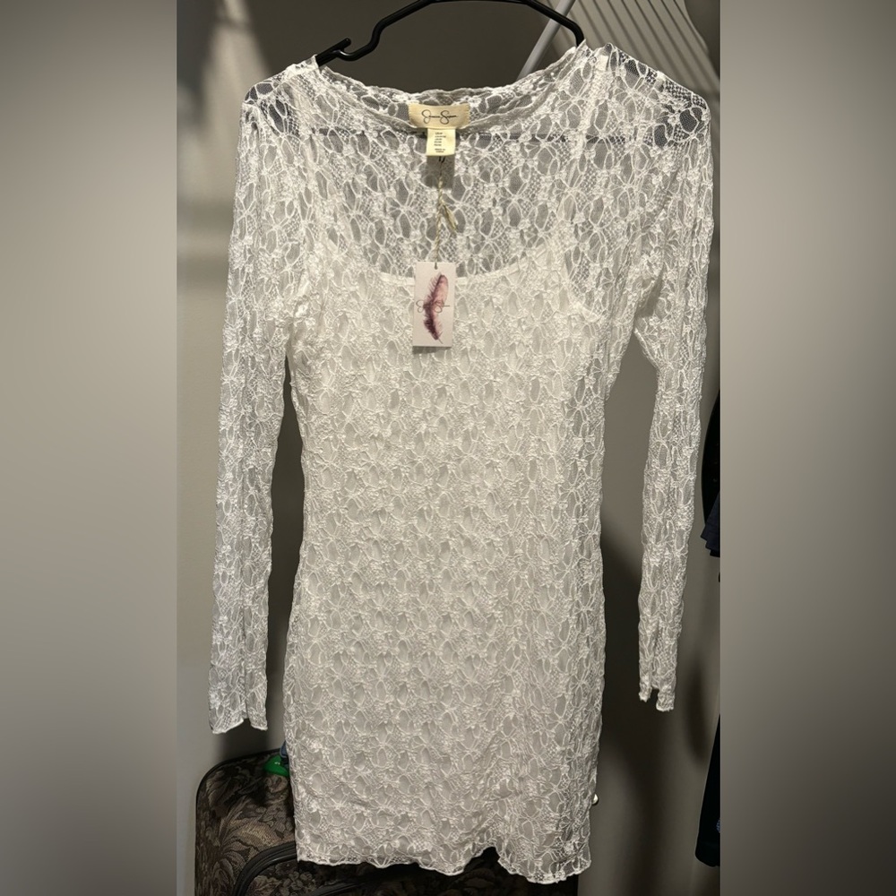 White Lace Mini Dress